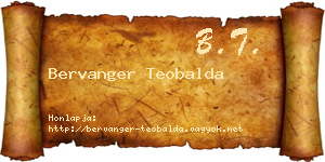 Bervanger Teobalda névjegykártya